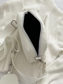 高中生 大学新生 多功能斜挎包 单肩包 休闲包 迷你男士绗缝方形包（带零钱包） 手提包 书包（适合旅行、大学、户外、运动、返校） 多功能宿舍斜挎包（适合男士） 斜挎包 侧包 学校用品 秋季男士斜挎包 圆筒包 老钱 万圣节 男士圣诞礼物 尖叫男士包 男士冬季感恩节假期 带迷你零钱包 迷你盒斜挎包 酷炫街头男士礼物 大容量 多功能便携 时尚休闲 爸爸礼物 男朋友礼物 度假 - 白色 - 查看 3