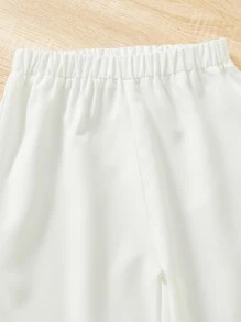 SHEIN Girls Cami Top & Trousers & Drop Shoulder Coat - Multicolor - View 3