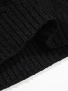 Manfinity Men Solid Cable Knit Jumper - Black - View 3