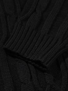 Manfinity Men Solid Cable Knit Jumper - Black - View 4