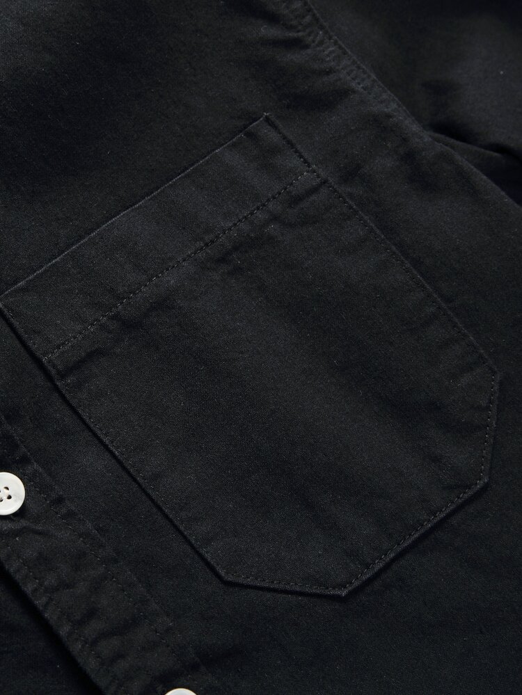 Manfinity Homme Men Cotton Patched Pocket Denim Shirt Without Tee - Black - View 7