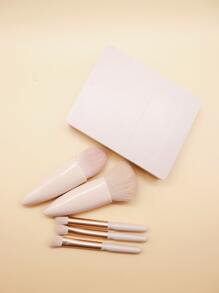 5pcs Makeup Brush Set With Storage Box , Travel Essentials,Brush Set,Makeup Brush Kit,Make Up Brush Set,Make Up Set Complete,Makeup Brush Set,Complete Makeup Kit,Brush Kit,Brushes Makeup Set,Makeup Gift Set - Apricot - View 2