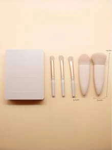 5pcs Makeup Brush Set With Storage Box , Travel Essentials,Brush Set,Makeup Brush Kit,Make Up Brush Set,Make Up Set Complete,Makeup Brush Set,Complete Makeup Kit,Brush Kit,Brushes Makeup Set,Makeup Gift Set - Apricot - View 5