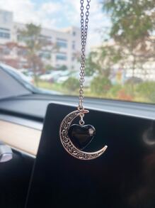 1入組愛心和月亮設計汽車掛飾