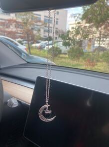 1入組愛心和月亮設計汽車掛飾