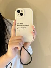 樱花文字印花手机壳、挂绳手机壳、白色硅胶手机壳，适用于 和 Galaxy 智能手机、S24 Ultra、11/12/13/13 Pro Max/14/14 Pro Max/15/15 Pro Max/16/16 Pro Max - 米色 - 查看 2