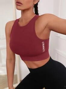 Yoga Basic 字母圖案短款運動背心