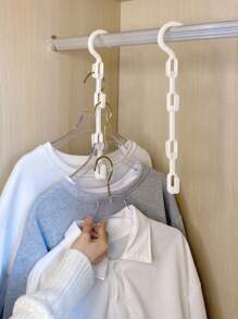 1pc Plastic Clothes Hanger Storage Rack - White - View 1
