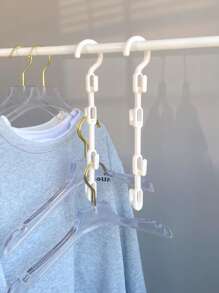 1pc Plastic Clothes Hanger Storage Rack - White - View 2