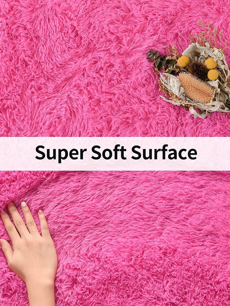 Đồng Bằng Sang Trọng Thảm Bắc Âu Thảm Ghế Sofa Phòng Khách Bàn Chăn Phòng Ngủ Đầu Giường Mềm Mại Toàn Phòng Sang Trọng Sàn - Màu Hồng Tươi - Xem 2