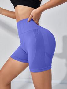 Easithlete Wide Waistband Sports Shorts Blue Shorts - Blue - View 2