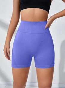 Easithlete Wide Waistband Sports Shorts Blue Shorts - Blue - View 4