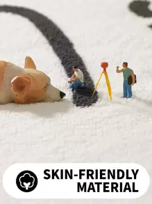 1pc Cloud Shaped Rug - Black and White - View 5