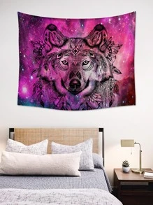 Tấm thảm họa tiết chó sói - Nhiều màu - Xem 5