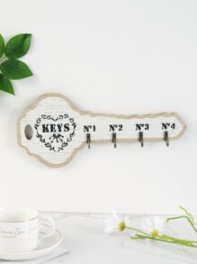 1pc Key Design Wall Hanging - Black and White - View 1