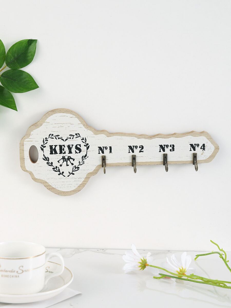 1pc Key Design Wall Hanging - Black and White - View 1