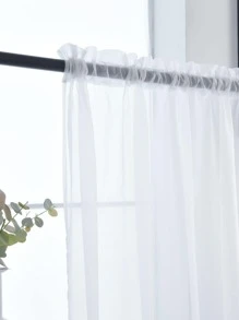 Rèm Sheer một tấm chắc chắn, Vải trắng đơn giản Lọc ánh sáng Rèm Sheer riêng tư cho phòng khách và phòng ngủ - trắng - Xem 3