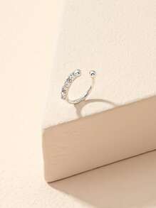 Rhinestone Decor Nose Cuff For Women And Men, Punk Non Piercing, A Fashionable Body Jewelry Gift For Any Occasion - Silver - View 2