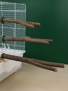 鸚鵡站立玩具棲息處有籠配件，包括樹枝棲息處、磨爪桿和站桿（3 件/組） - 彩色 - 查看 1