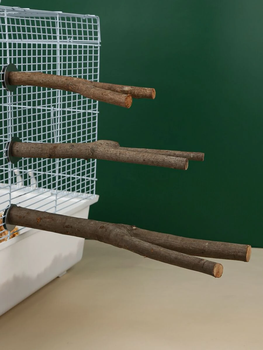 鸚鵡站立玩具棲息處有籠配件，包括樹枝棲息處、磨爪桿和站桿（3 件/組） - 彩色 - 查看 1