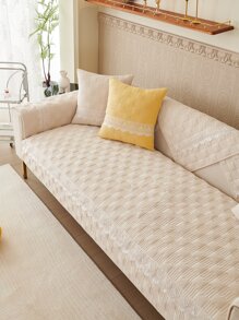 1入組刺繡細節沙發巾 - 米色 - 查看 1