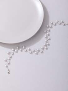 imoli Random Faux Pearl Decor Necklace - Silver - View 6