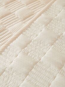 1入組刺繡細節沙發巾 - 米色 - 查看 2