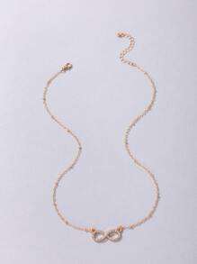 imoli Rhinestone Infinity Charm Necklace - Yellow Gold - View 4