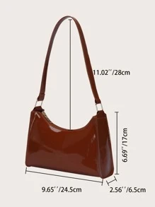 極簡風格人造漆皮法棍包