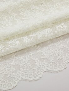 Floral Pattern Single Panel Sheer Curtain - Beige - View 8