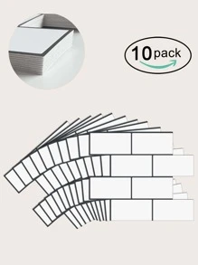 10 piezas/set 3d de mascota cocina rectángulo blanco Pegatina de pared para cocina