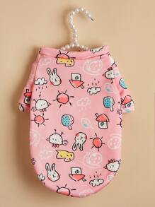 1pc Polyester Cartoon Pink T-shirt For Small Dogs Or Cats, Suitable For All Seasons - Multicolor - View 7