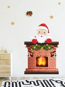1 cái Giáng sinh Santa Claus Mô hình Tường Sticker - Nhiều màu - Xem 1