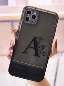 Funda para móvil con estampado de letra con invisible Soporte - Negro - Ver 4