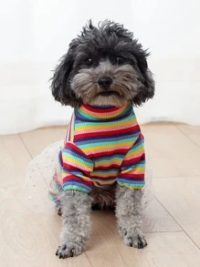 Vestido de mascota de rayas - Multicolor - Ver 3