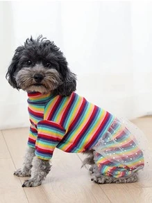 Vestido de mascota de rayas - Multicolor - Ver 7