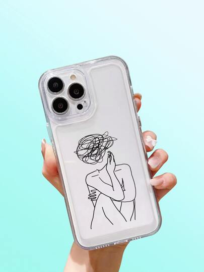 The Artistic Flow Line Pattern Clear Phone Case