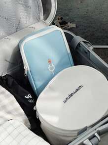 1pc Data Line Travel Bag, Portable Polyester Data Cable Storage Bag, For Travel - Multicolor - View 4