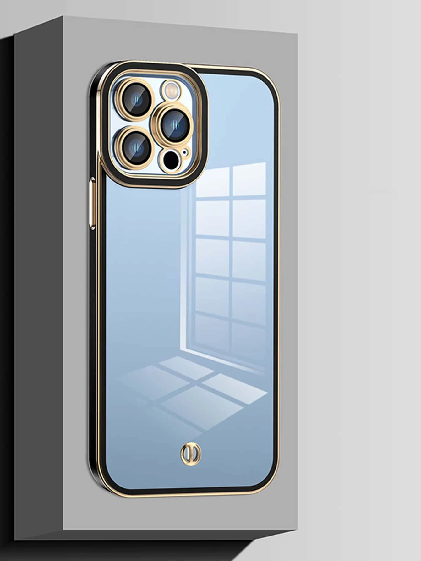 对比边框透明手机壳，国际版，非国内版 - 黑色 - 查看 1