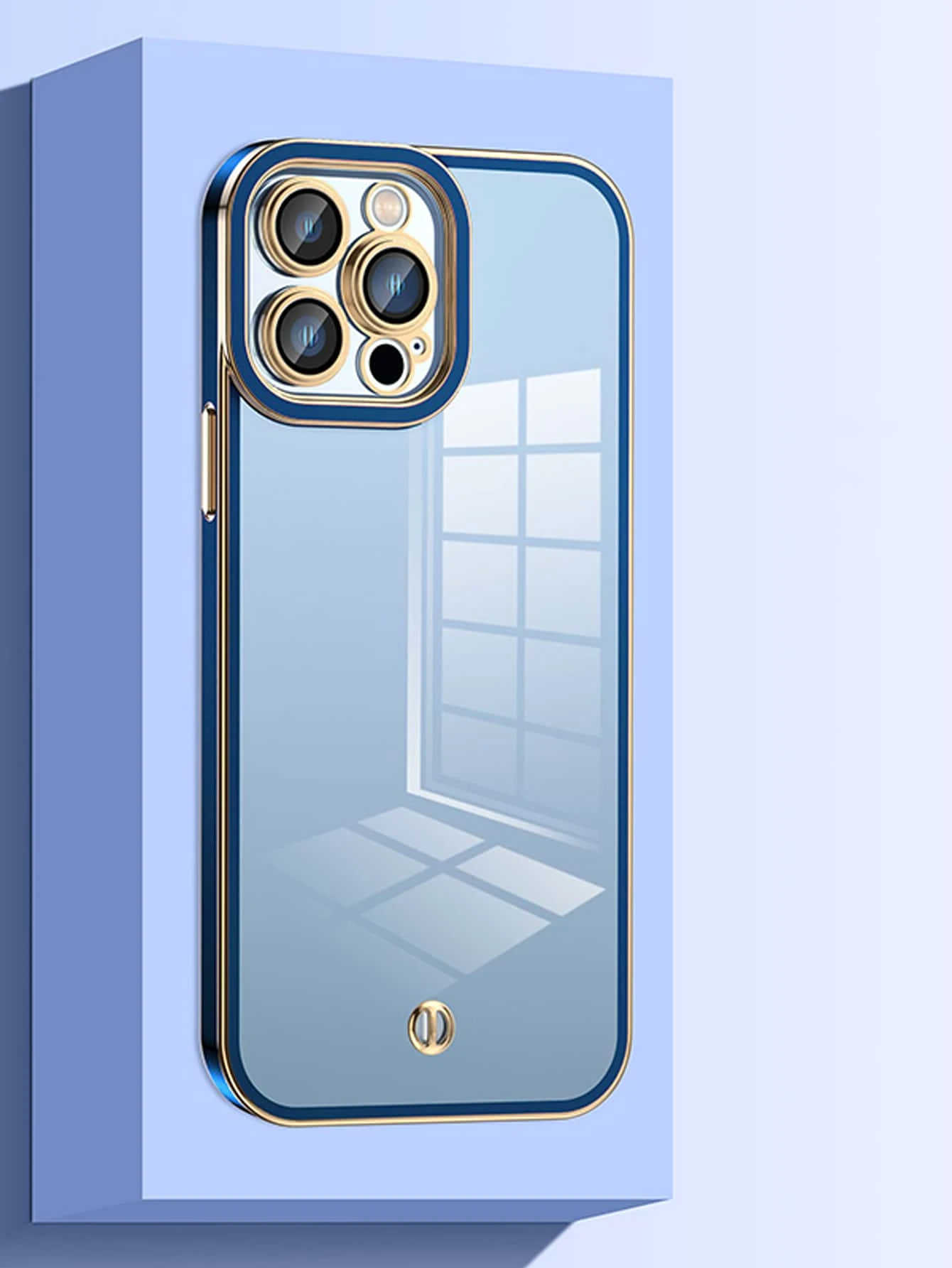 Plating Frame Contrast Phone Case - Royal Blue - View 1