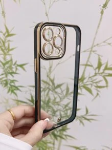 对比边框透明手机壳，国际版，非国内版 - 黑色 - 查看 3