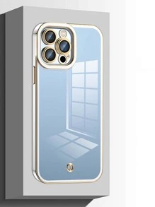 对比边框透明手机壳，国际版，非国内版 - 白色 - 查看 1