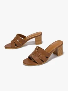 Sandalias altas de tacón cómodo y necesarias para deslizar, apropiadas para Año Nuevo, vacaciones, playa de verano y primavera