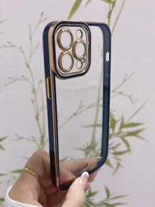 Plating Frame Contrast Phone Case - Royal Blue - View 3