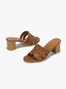 Sandalias altas de tacón cómodo y necesarias para deslizar, apropiadas para Año Nuevo, vacaciones, playa de verano y primavera
