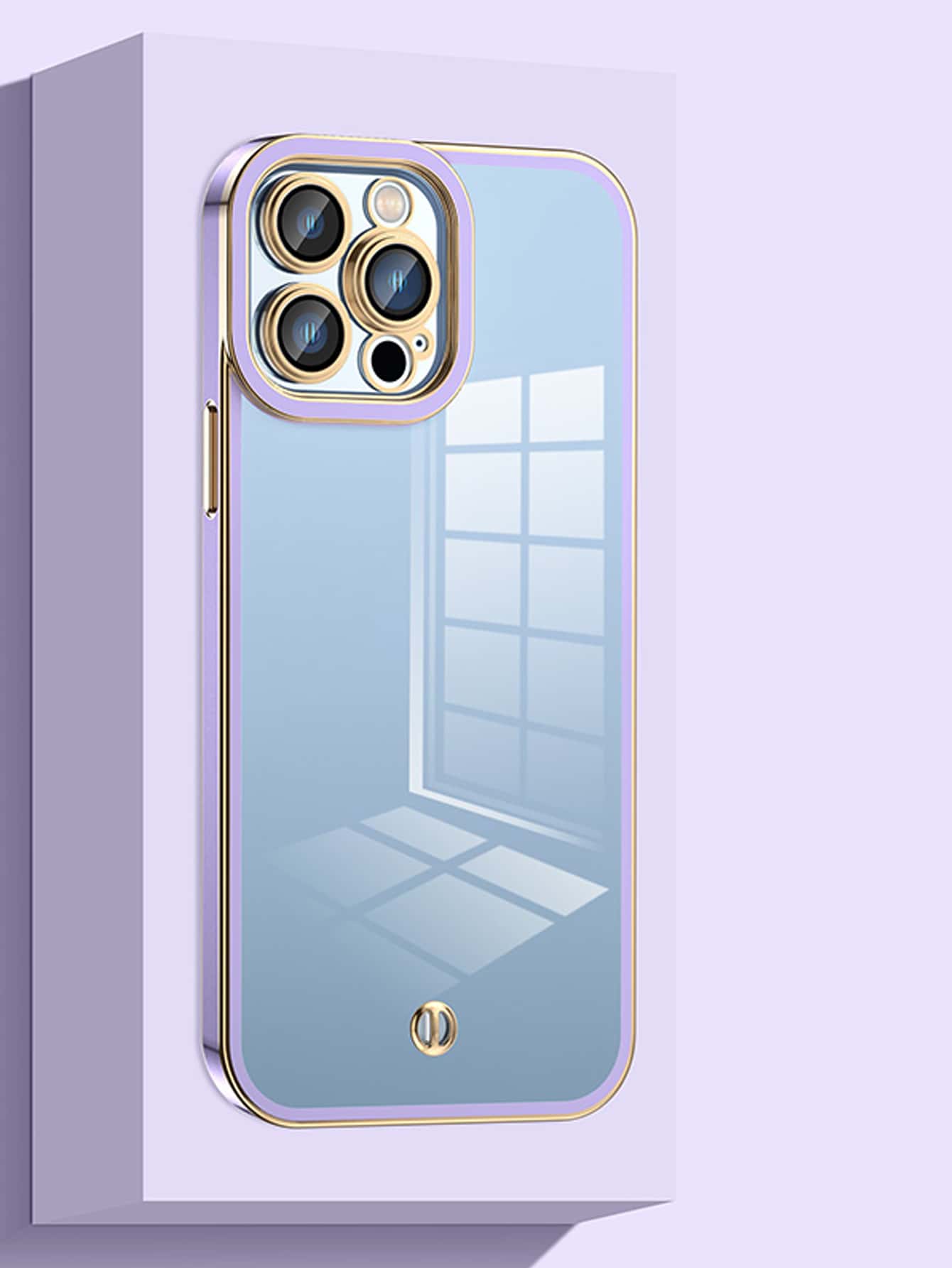 邊框拼接透明手機殼 - 紫色 - 查看 1