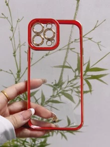 電鍍邊框拼接手機殼 - 紅色 - 查看 2