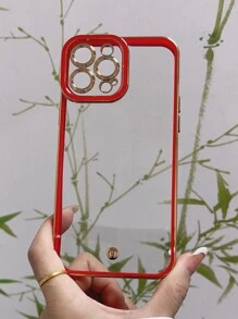 電鍍邊框拼接手機殼 - 紅色 - 查看 3