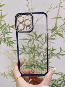 Plating Frame Contrast Phone Case - Royal Blue - View 4