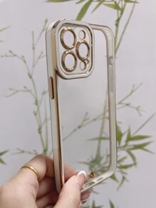 对比边框透明手机壳，国际版，非国内版 - 白色 - 查看 3